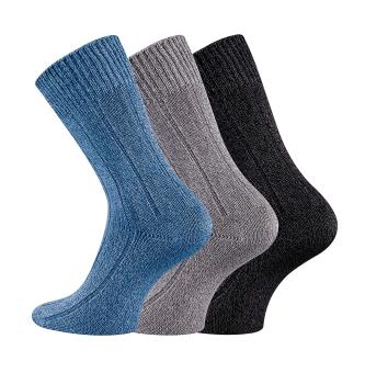 3 Paar TippTexx 24 Bambussocken mit Baumwolle, ideale Garnmischung, Ripp-Struktur
